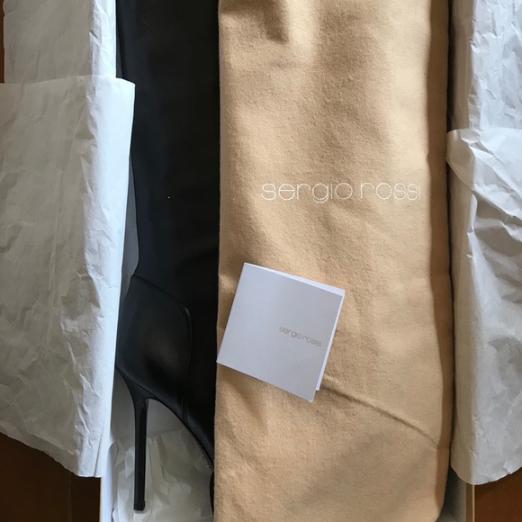 Authentic Sergio Rossi Over-The-Knee Leather Boots Size 40 - Picture 14 of 16